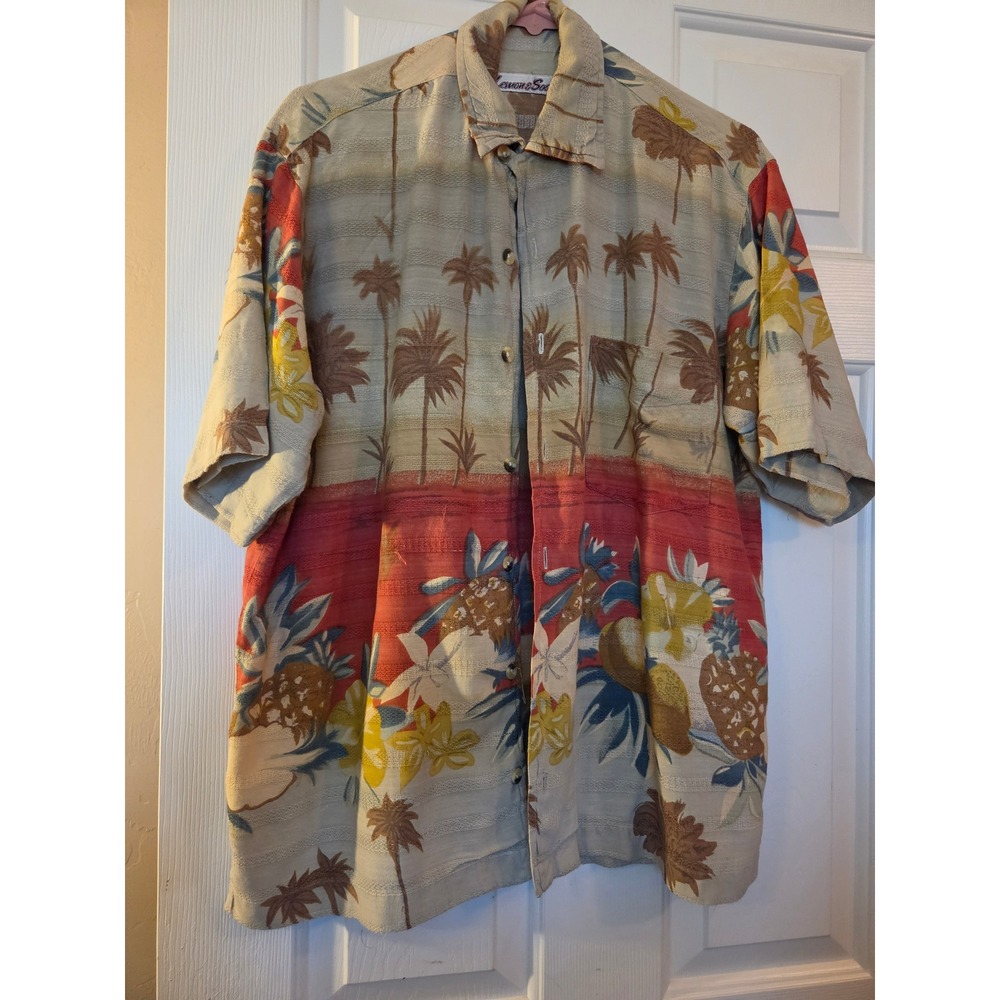 Lemon & Soda Men's Tropical Button Down Small
